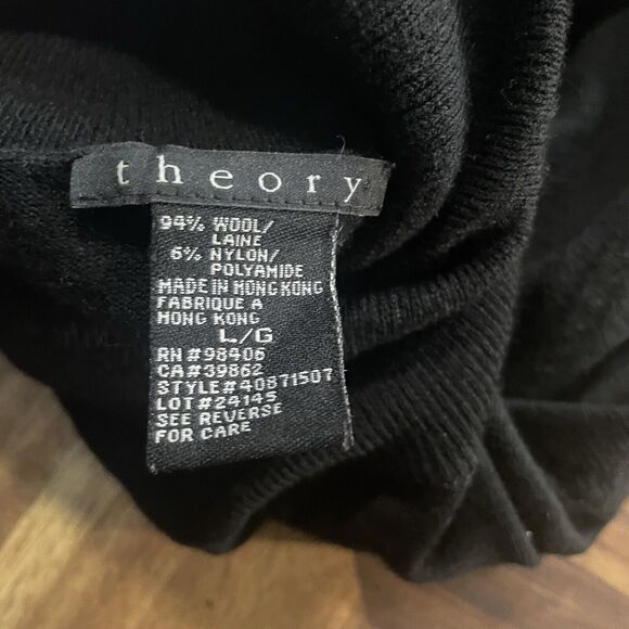 Theory Sweater Lightweight Wool Blend Knit Turtleneck Pullover Womens Large - Picture 3 of 6